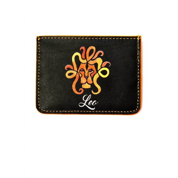 NEW EMM KUO women's horoscope leo cardholder in black - Picture 1 of 2